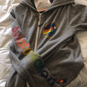 Aviator Nation Unisex Light Gray Zip Up